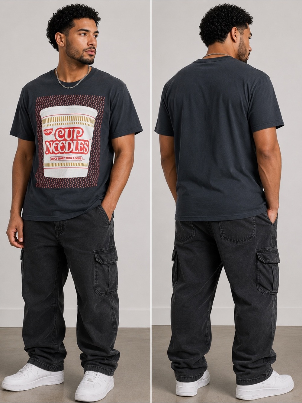 Cup Noodles Graphic Short Sleeve Tee - Charcoal